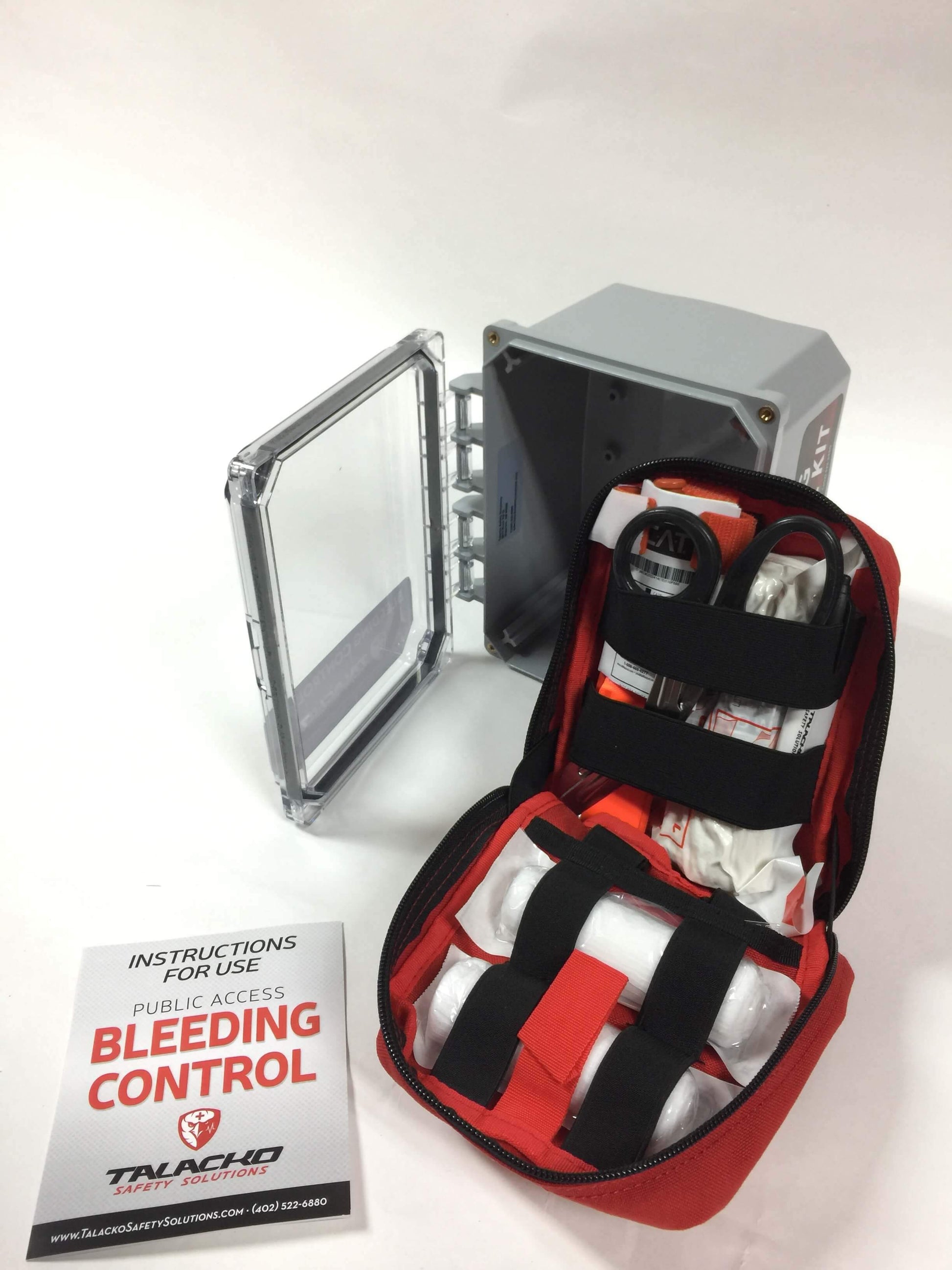 This bleeding control station is designed for job trailers, construction sites, general industry, churches, schools and businesses.