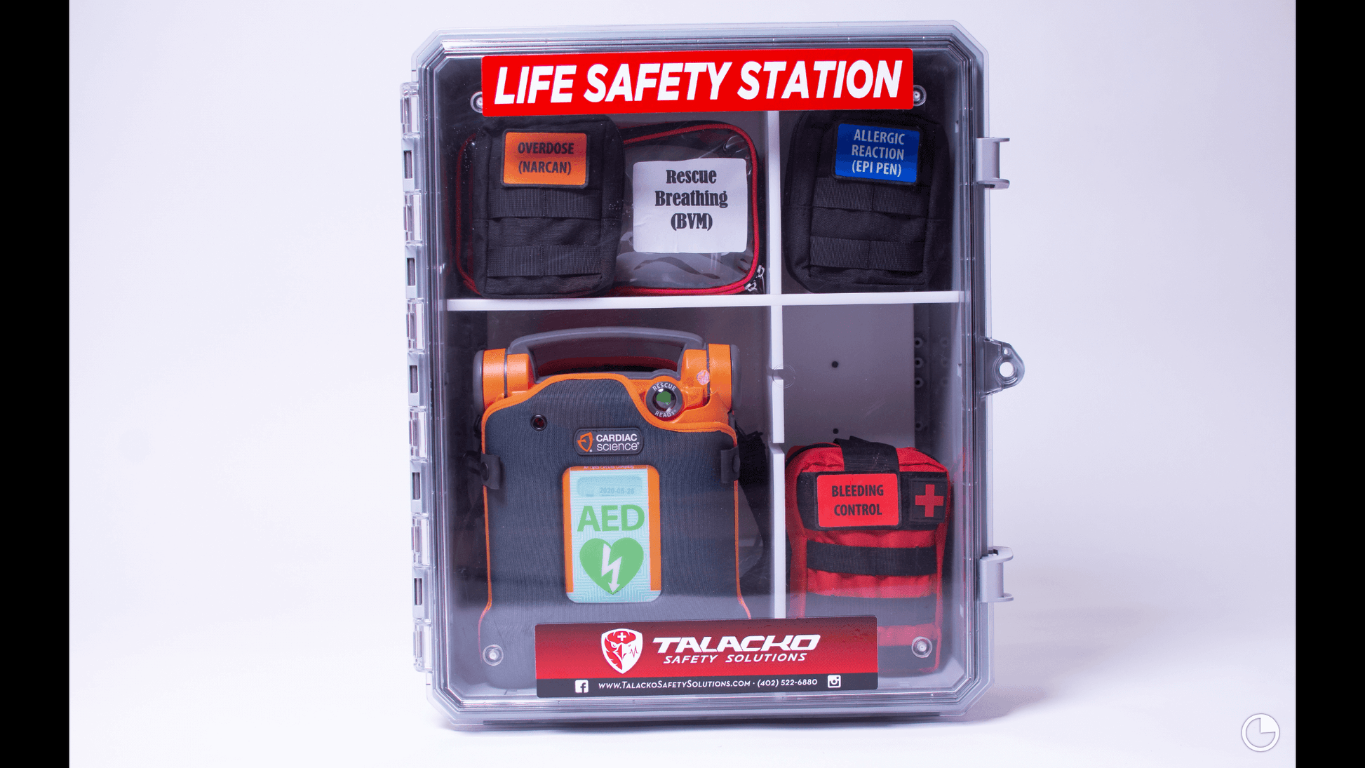 Life Safety Station, one enclosure with adjustable shelves