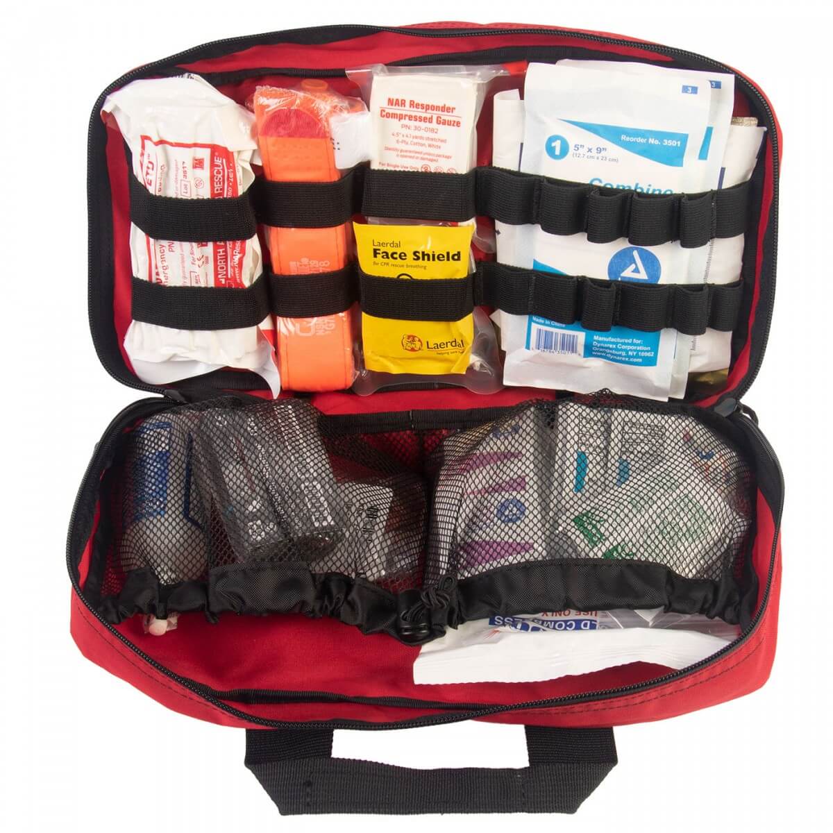 Most First aid kits do not carry tourniquets or other bleeding control equipment, but ours does.