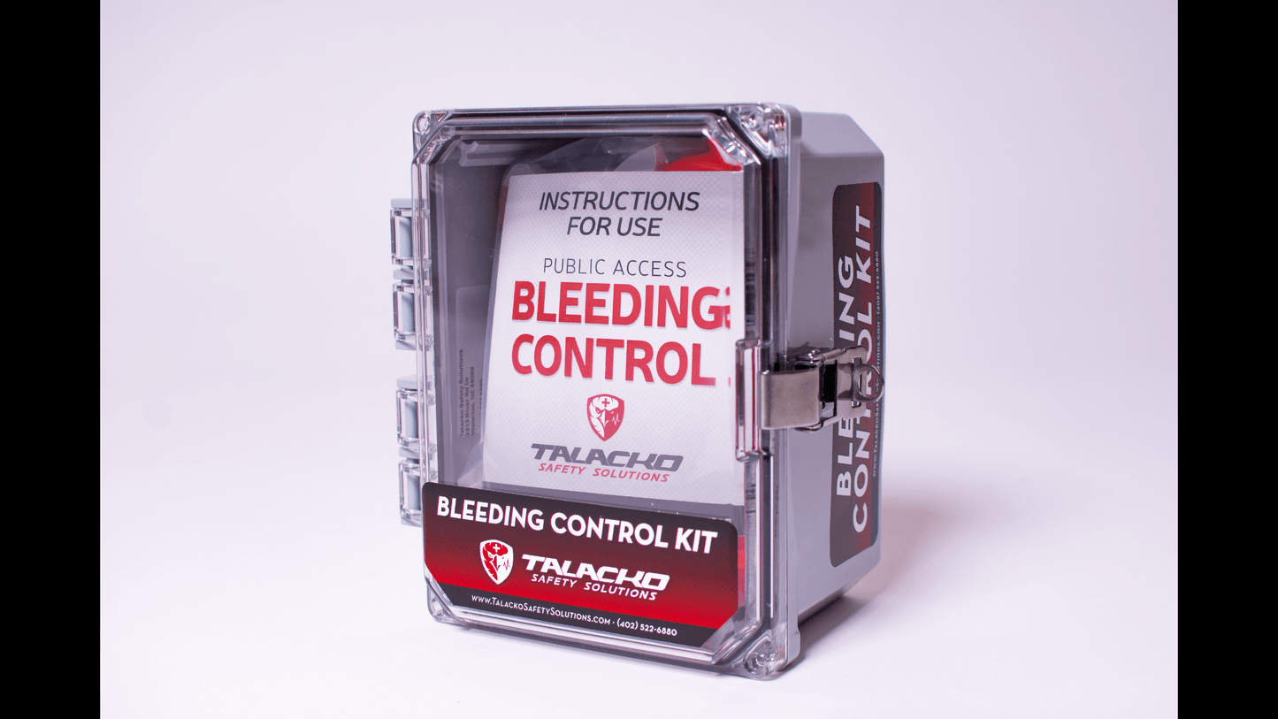 leeding Control enclosure, will hold two commercial zip-lock bleeding control kits or one in a nylon tactical molle.